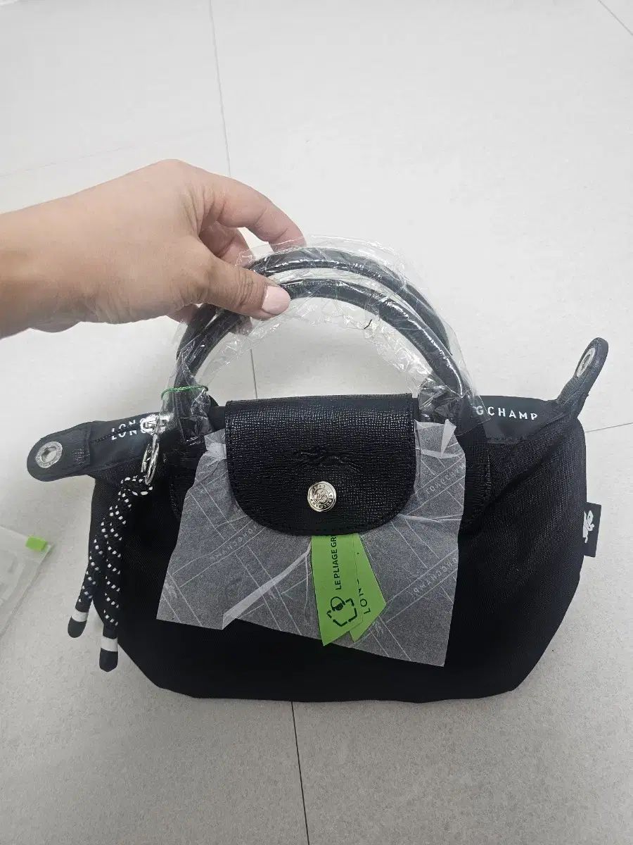 ロンシャン ル プリアージュ グリーン トップハンドル XS 新品（ストラップ含む）