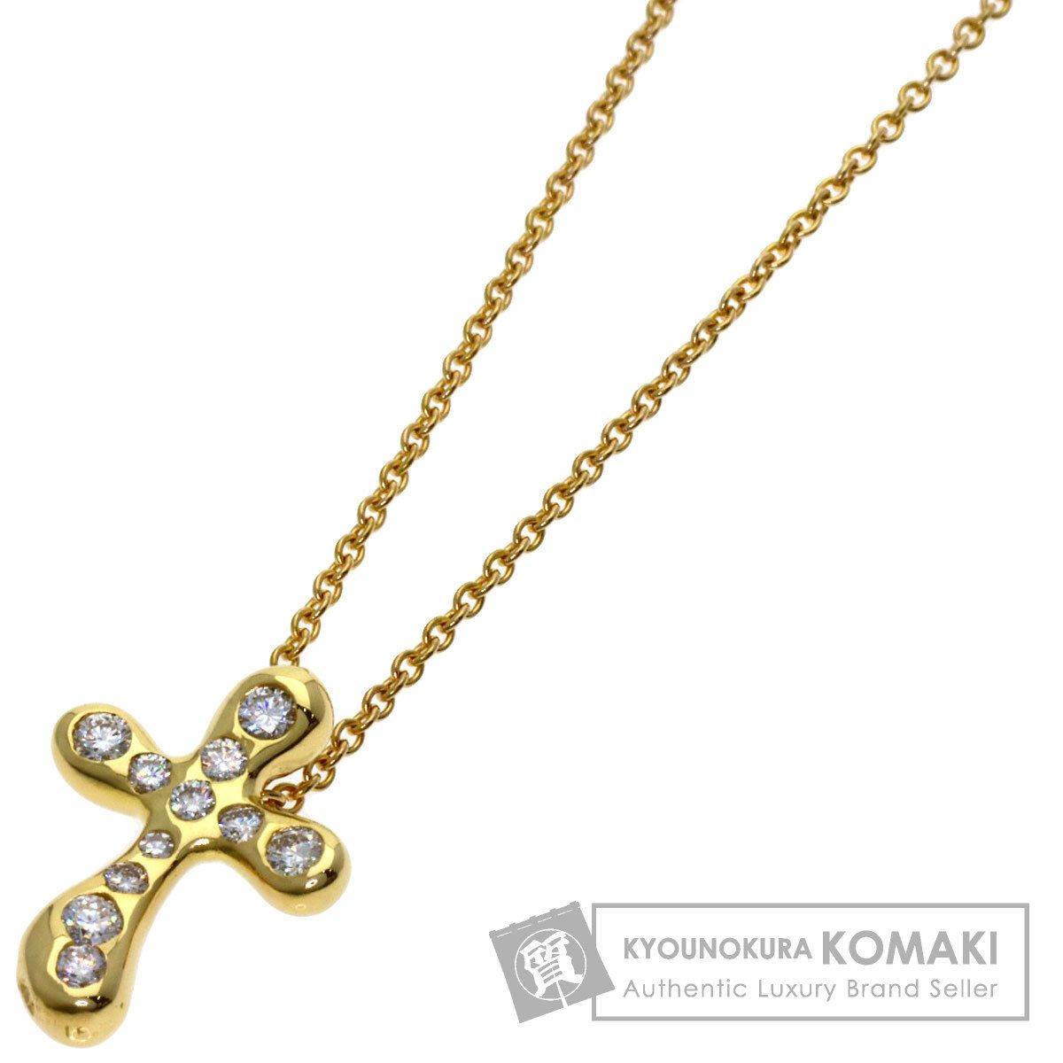TIFFANY&Co. ティファニー スモールクロス ダイヤモンド ネックレス K18YG レディース [中古] 103,950円