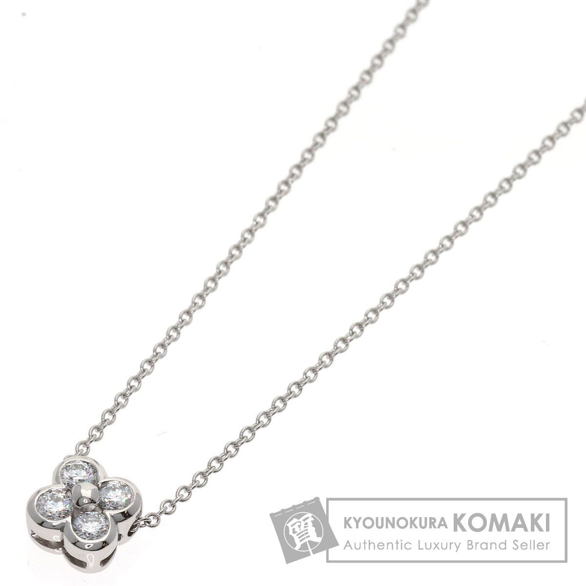 TIFFANY&Co. ティファニー ベゼルセット 4P ダイヤモンド ネックレス PT950 レディース [中古]