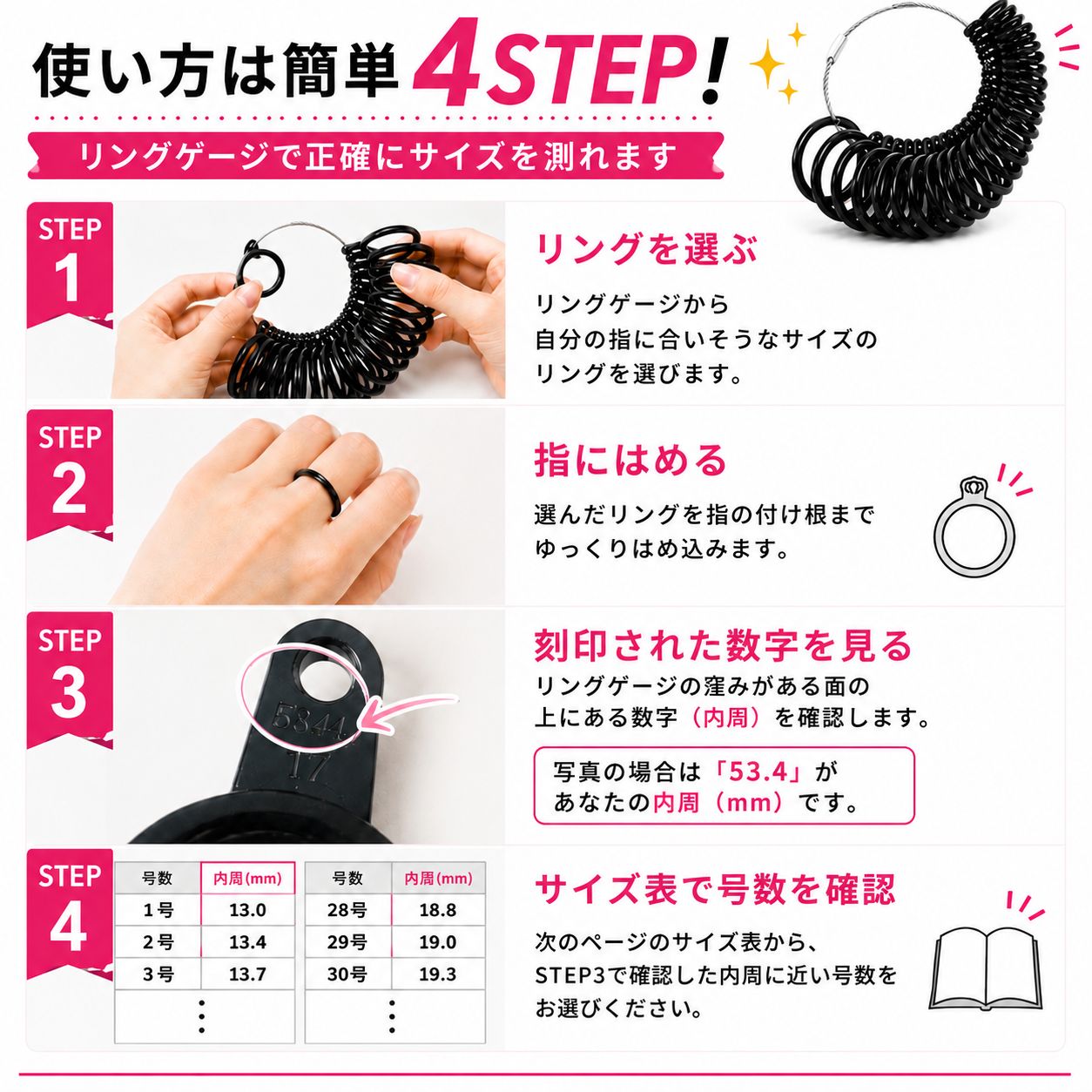 リングゲージ リングゲージ棒 2点セット 指輪 サイズ 計測 測定 1号