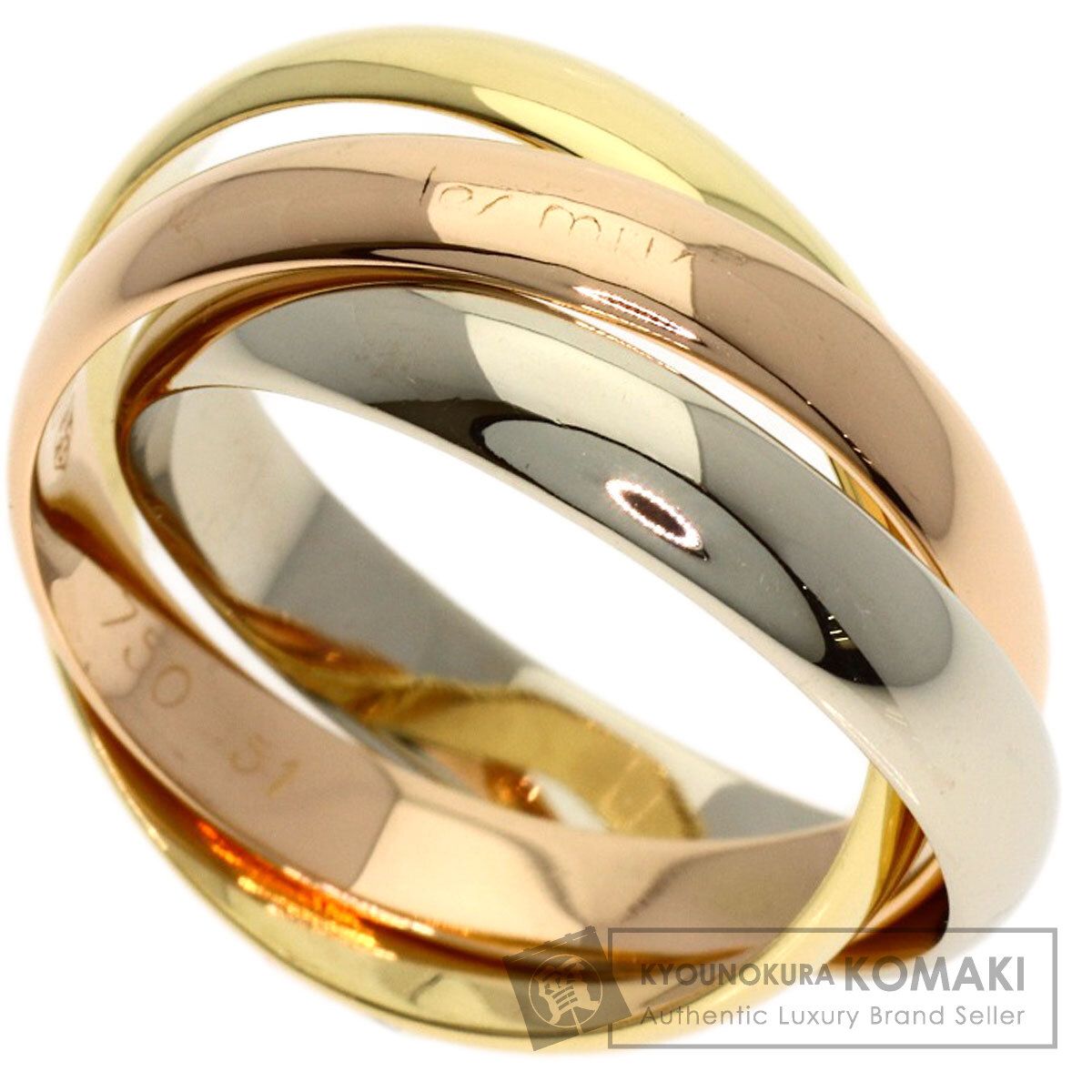 CARTIER カルティエ トリニティ #51 リング・指輪 K18YG K18PG K18WG