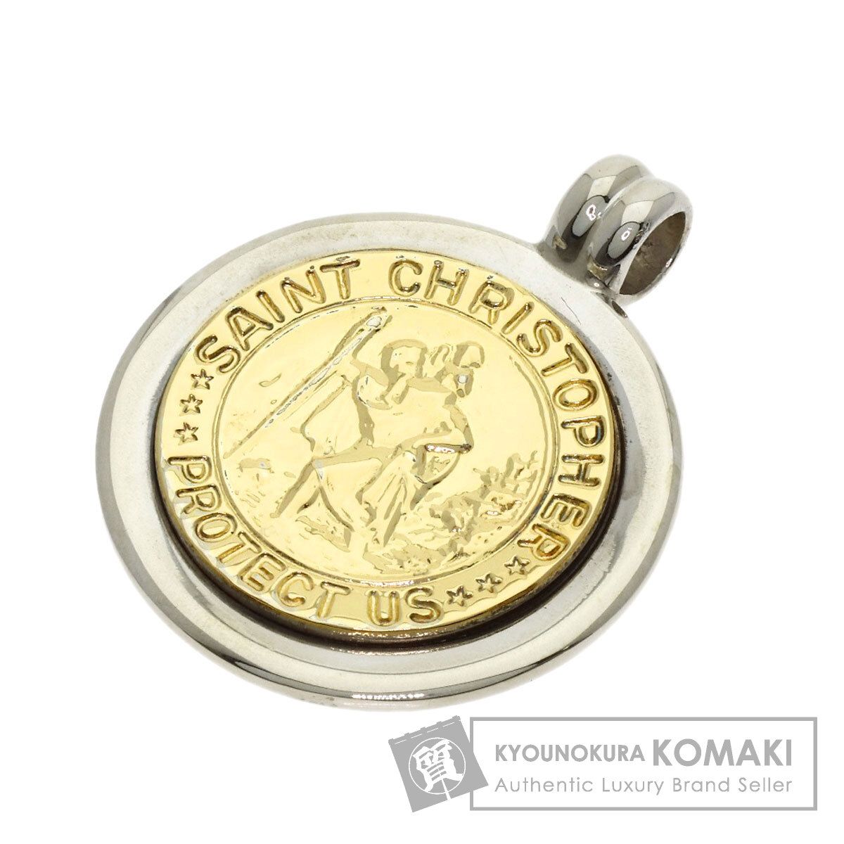 TIFFANY&Co. ティファニー セントクリストファー コイン ペンダントトップ SV K18YG レディース [中古]
