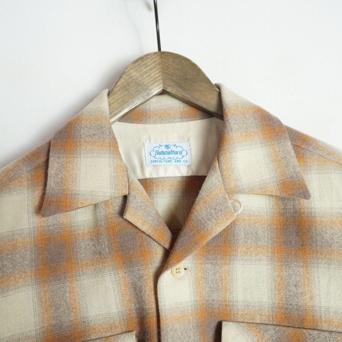 美品24AW SUBCULTURE サブカルチャー WOOL CHECK SHIRT 長袖 ウール