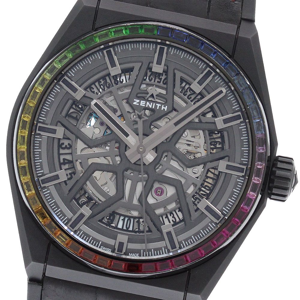ゼニス ZENITH 33.9002.670/96.R587 デファイ クラシック レインボー デイト 自動巻き メンズ 良品 保証書付き_966355