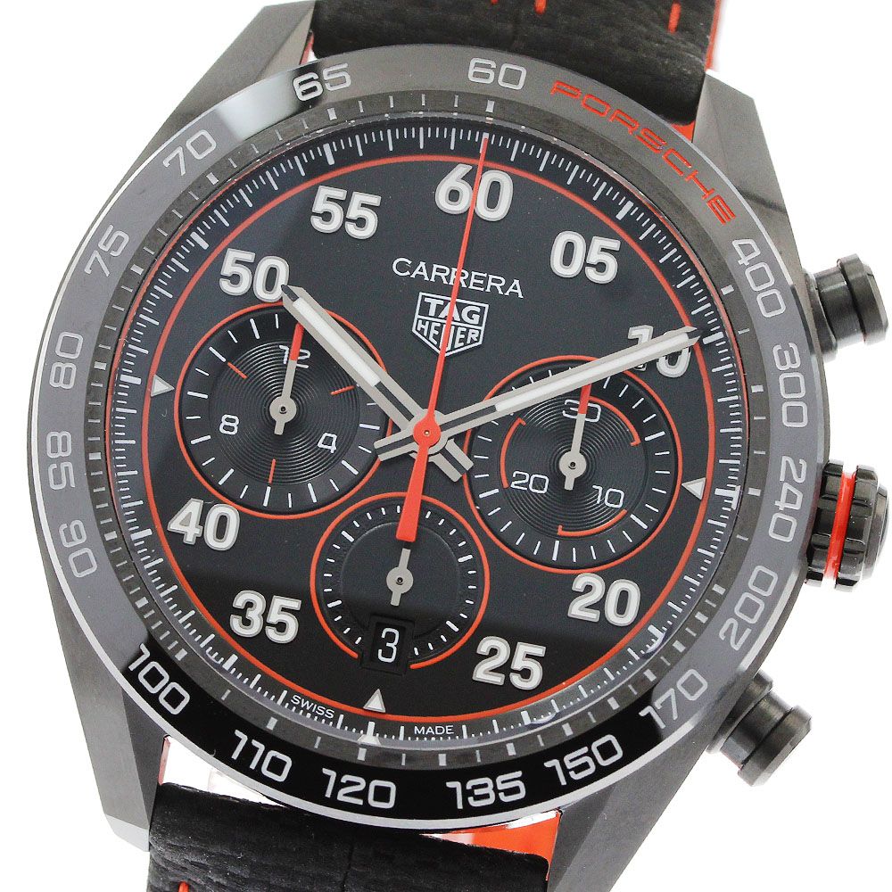 タグホイヤー TAG HEUER CBN2A1M-0 カレラ クロノグラフ×ポルシェ オレンジレーシング 自動巻き メンズ 美品 保証書付き_963200