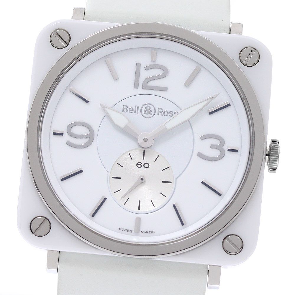 ベルト訳あり ベル＆ロス Bell＆Ross BRS-98-WCS スクエア クォーツ レディース 保証書付き_638014
