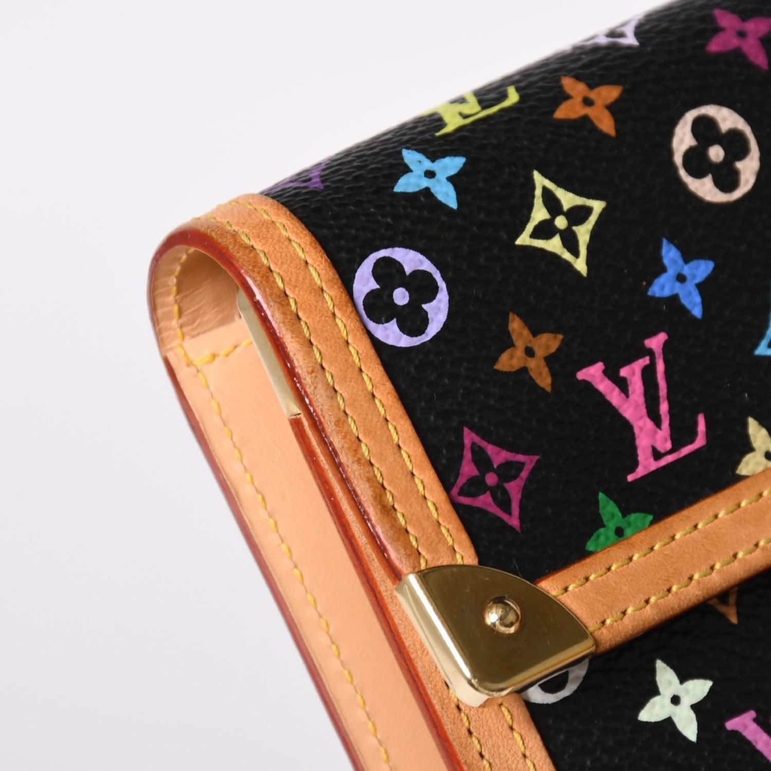 極美品 LOUIS VUITTON ルイヴィトン 三つ折り財布 モノグラム ブラック