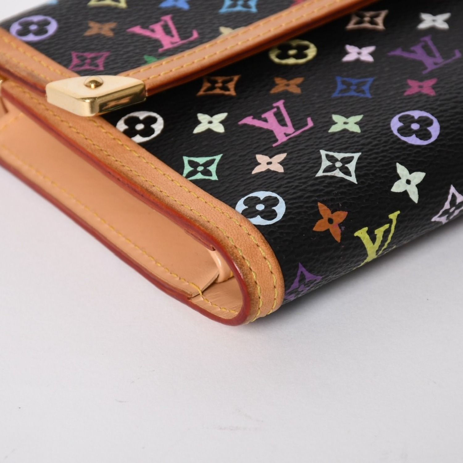 極美品 LOUIS VUITTON ルイヴィトン 三つ折り財布 モノグラム ブラック