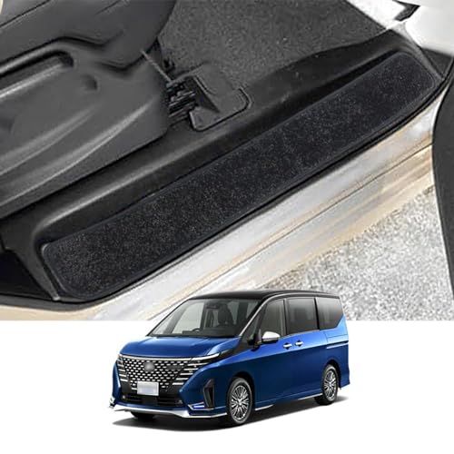 LUCKEASY 日産 ニッサン セレナ C28系 専用 サイドステップマット ステップマット SERENA C28 2022年11月?現行 サイドステップ 汚れ防止 キズ防止 擦れ防止 耐磨耗 カー用品 ブラック 4枚(セレナ C28系 ガ b72f40b1