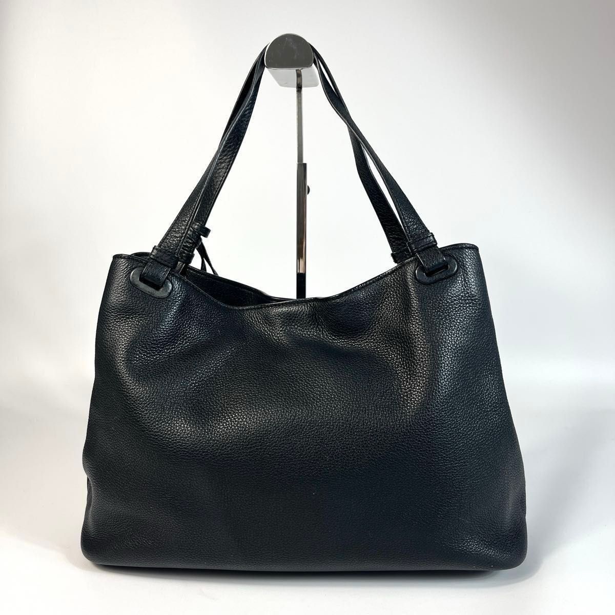 美品 TORY BURCH トリーバーチ THEA テア トートバッグ 黒 レザー シボ