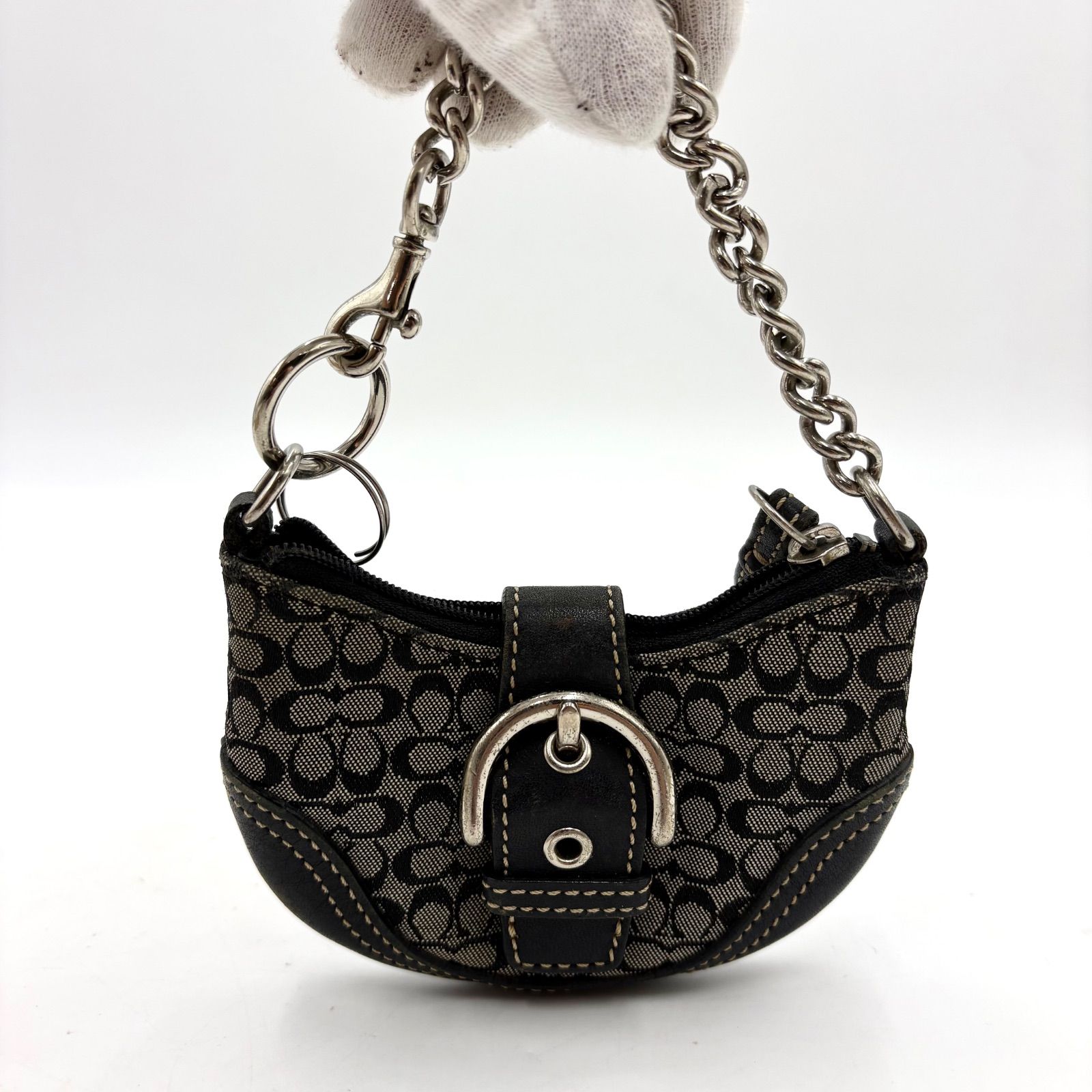 美品 COACH コーチ アクセサリーポーチ ハンドバッグ ミニバッグ ソーホー Coach コーチ ソーホー チェーン アクセサリーポーチ ミニハンドバッグ