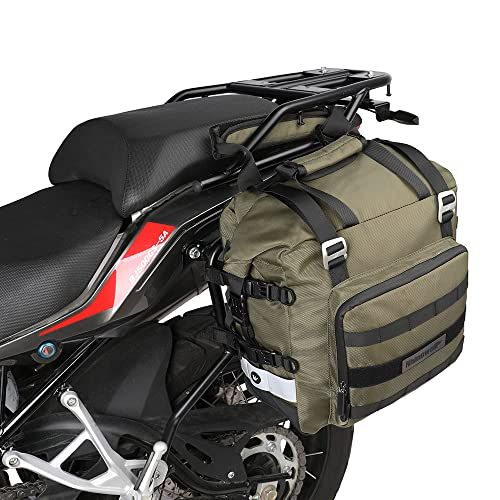 Rhinowalk バイク用サイドバッグ 防水オートバイ荷物袋 クイックリリース 側面袋 20L ほとんどの冒険とスポーツバイクに合う棚付き（グリーン、1個セット）MT2040-Gmt 1a857118