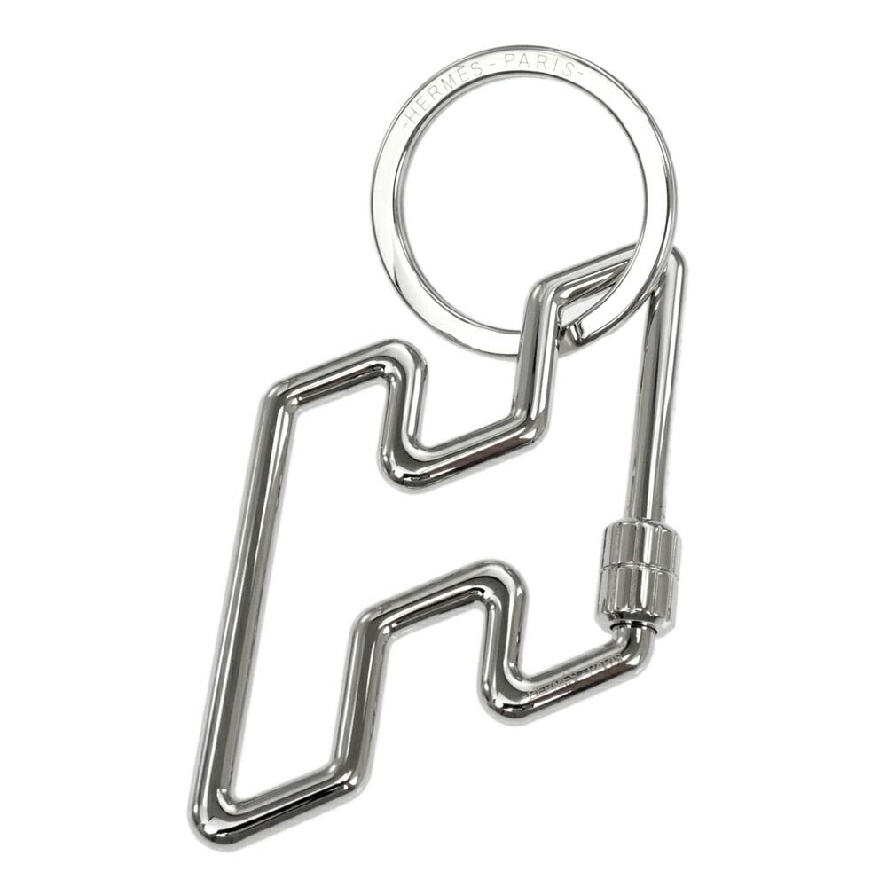【名東】エルメス キーホルダー H･トゥ･スピード H077245FJ キーリング シルバー金具 バッグチャーム ユニセックス