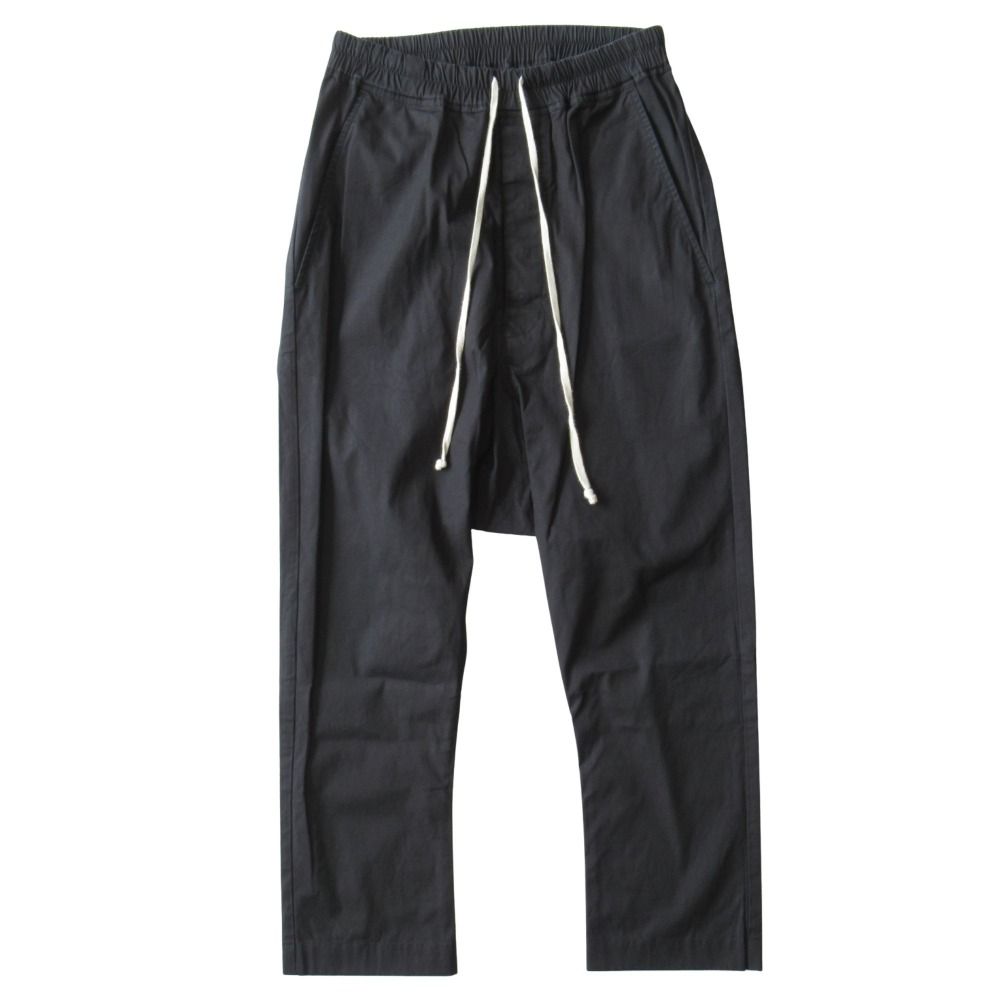 美品 Rick Owens リックオウエンス 20AW ドローストリング サルエル イージー テーパード パンツ サイズ46 黒 ブラック メンズ 古着 中古 USED