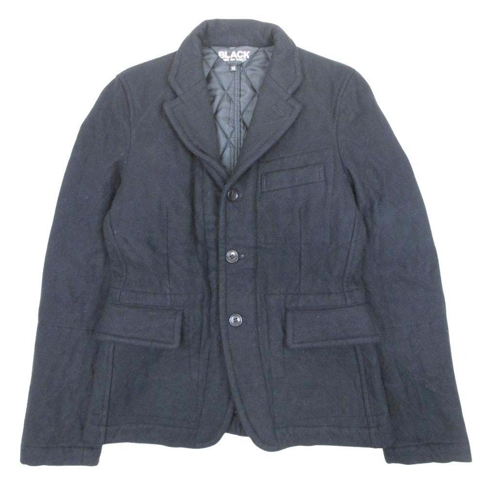 良品 BLACK COMME des GARCONS ブラックコムデギャルソン 13aw キルティング テーラードジャケット ブレザー アウター XS 黒 ブラック メンズ レディース 古着 中古 USED 10,217円