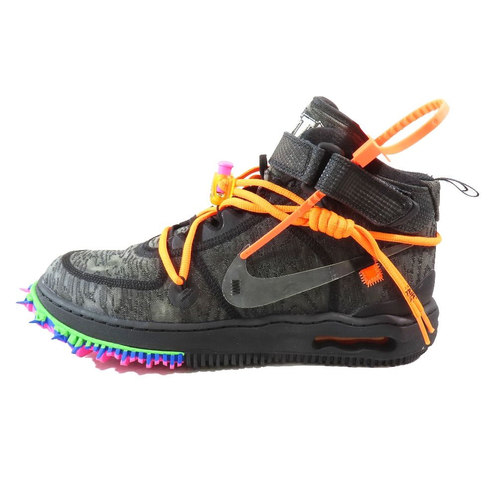 新品同様 NIKE x Off-White Air Force 1 Mid ナイキ オフホワイト エアフォース1ミッド スニーカー DO6290-001 靴 シューズ 29cm ブラック メンズ 古着 中古 USED