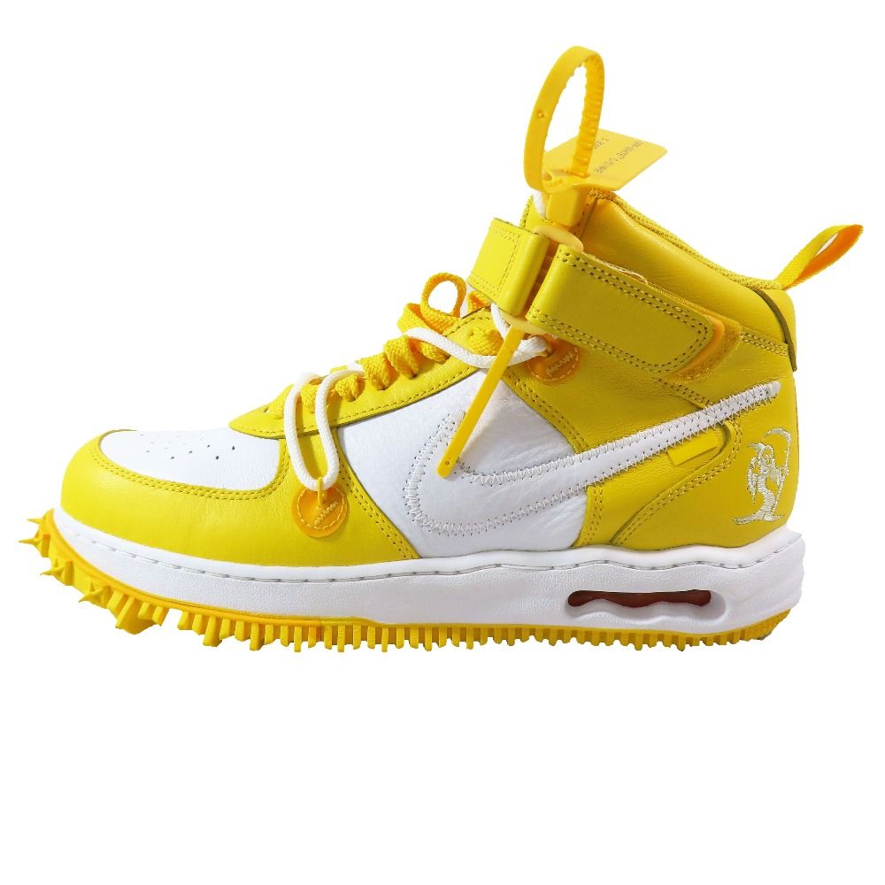 未使用 NIKE × Off-White Air Force 1 Mid SP LTHR White and Varsity Maize スニーカー DR0500-101 靴 シューズ 28.5cm イエロー メンズ 古着 中古 USED