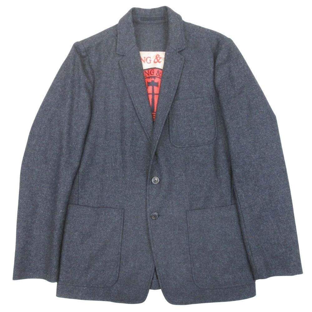美品 DRIES VAN NOTEN ドリスヴァンノッテン 17aw MARLING&EVANS テーラードジャケット ブレザー ウール 46 チャコール メンズ 古着 中古 USED