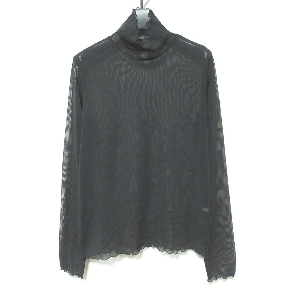 美品 25AW theory luxe セオリーリュクス TURALE ハイネック メッシュ カットソー サイズ38 ブラック レディース 古着 中古 USED