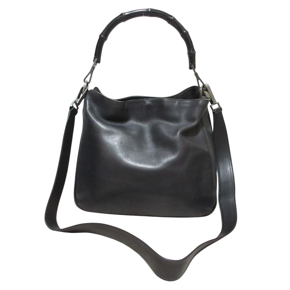 GUCCI グッチ バンブーハンドル レザー 2way ハンドバッグ ショルダー 