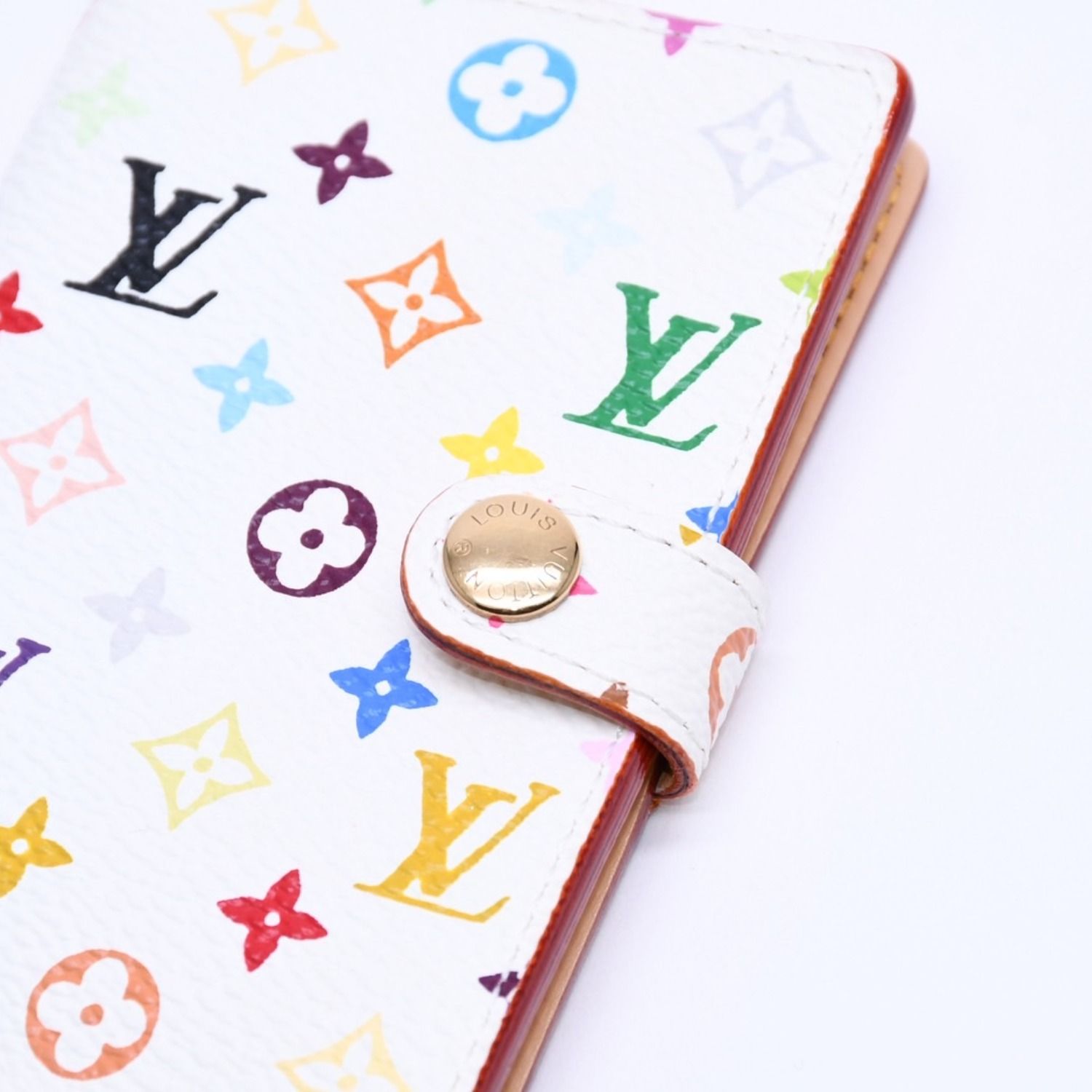 極美品 LOUIS VUITTON ルイヴィトン 手帳カバー ホワイト マルチカラー