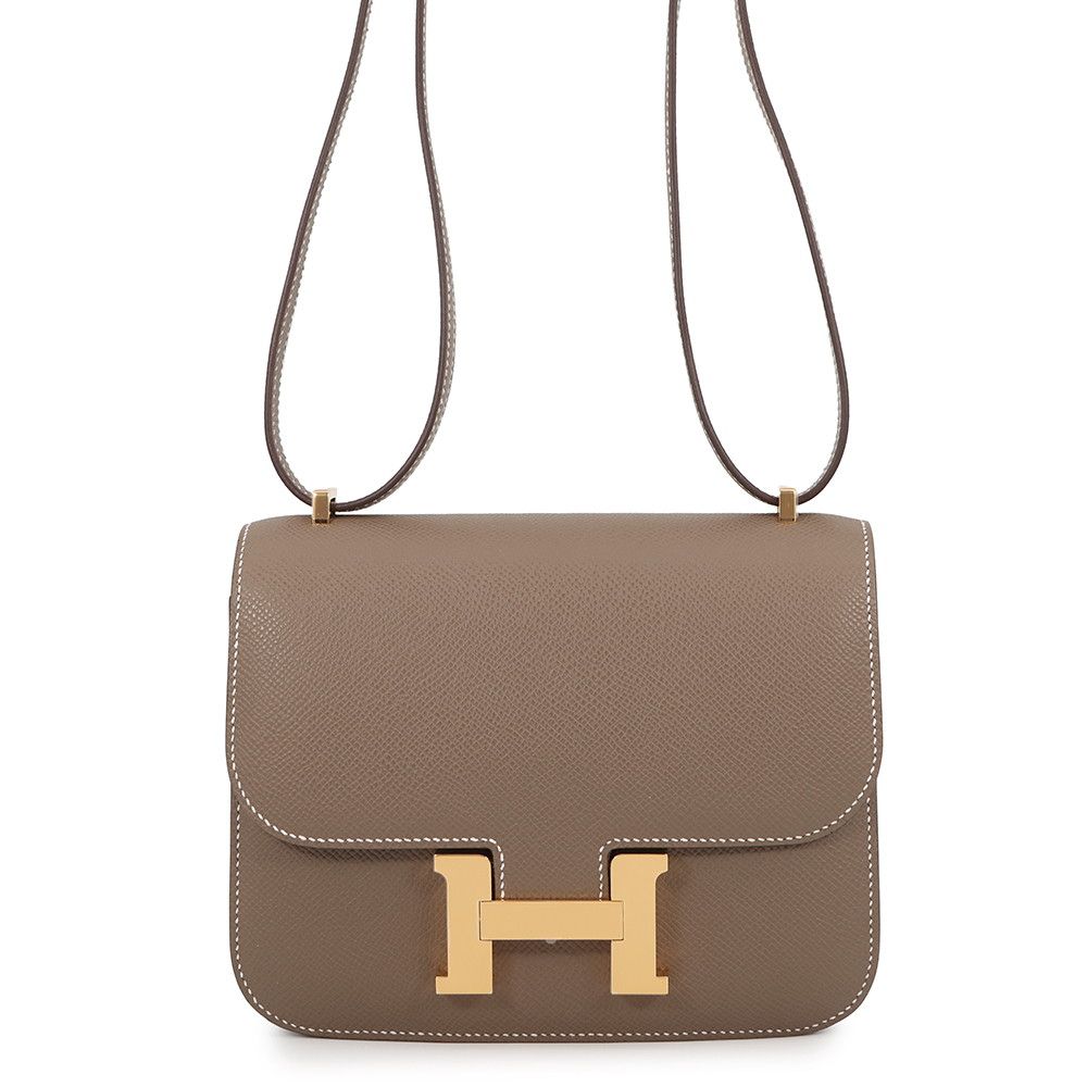 エルメス ショルダーバッグ ミニ コンスタンス3 ミロワール エトゥープ/ゴールド金具 エプソン K刻印 HERMES Constance