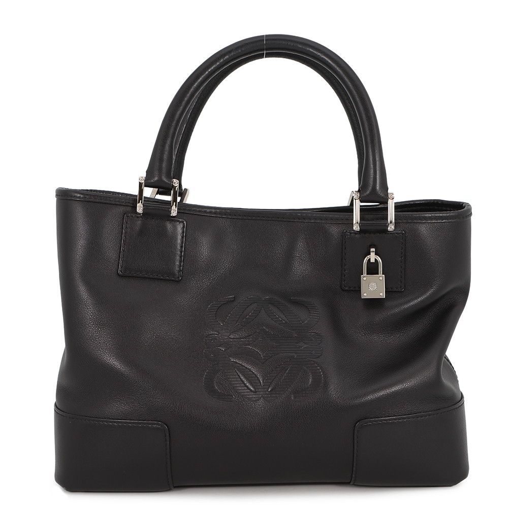 ロエベ トートバッグ フスタ アナグラム レザー LOEWE バッグ 黒
