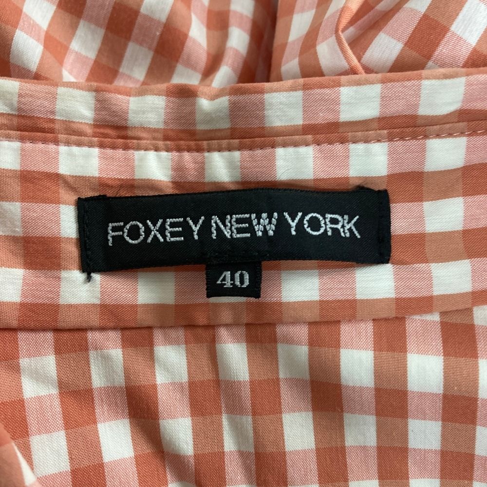 美品 FOXEY NEW YORK フォクシーニューヨーク チェック フレア シャツ