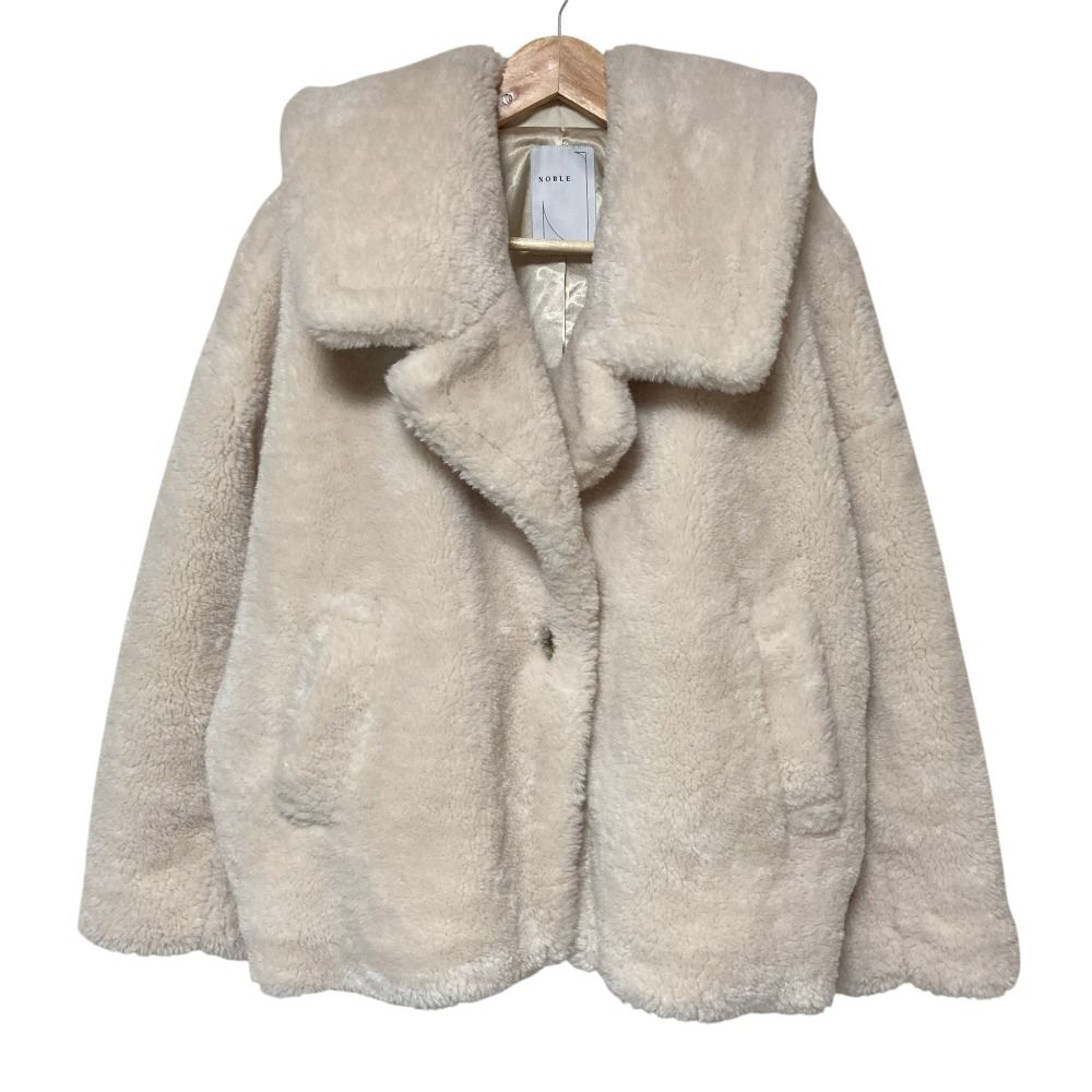 美品 24AW NOBLE ノーブル スノーボアビッグカラーコート