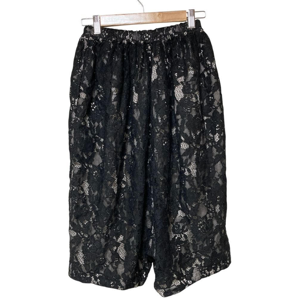 美品 COMME des GARÇONS コムコム コムデギャルソン レース サルエルパンツ かぼちゃパンツ AD2013 RM-P015 サイズXS ブラック レディース 古着 中古 USED