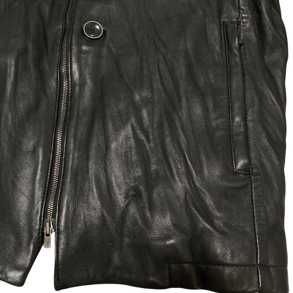 美品 bajra バジュラ ラムレザー ライダース チャイナジャケット 2