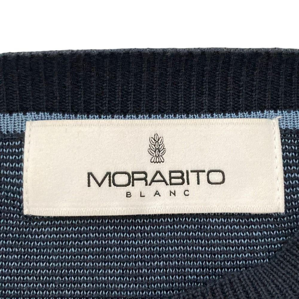 美品 MORABITO BLANC モラビトブラン ロゴエンブロイダリー ニット