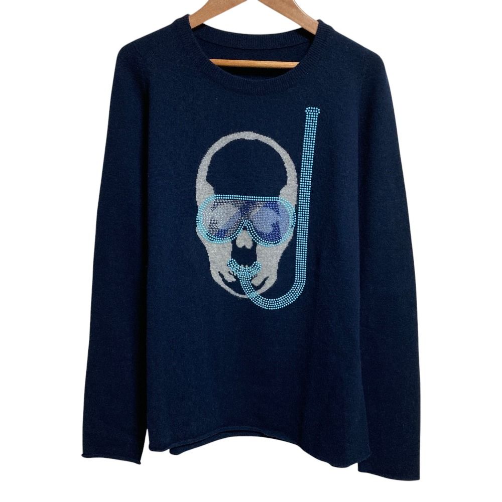 L.P.F ルシアンペラフィネ　カシミア100%ニット　ネイビー　定価50万 美品 Lucien Pellat-Finet ルシアンペラフィネ カシミヤ100％ スカル