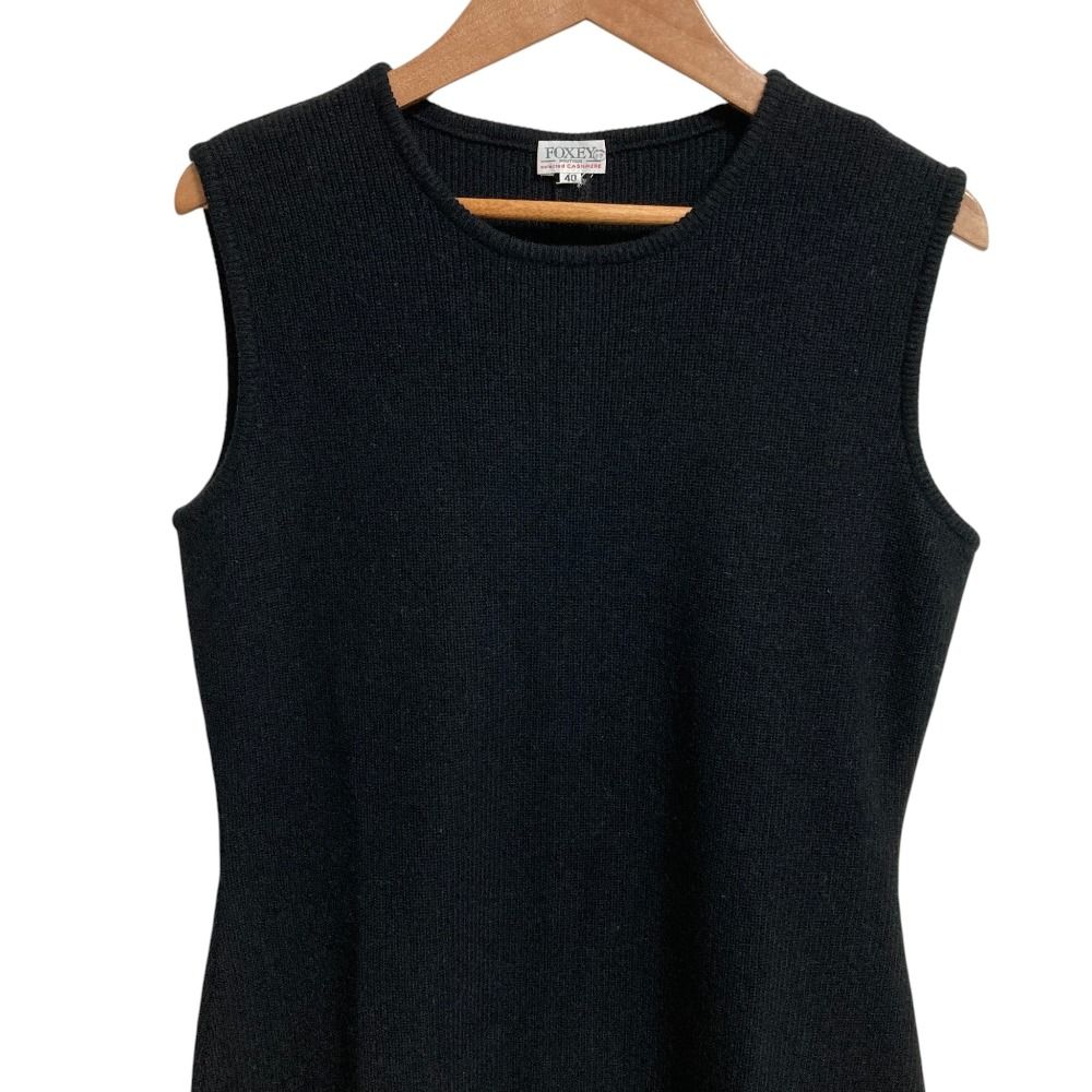 美品 FOXEY フォクシー カシミヤ100％ ノースリーブ ニットワンピース