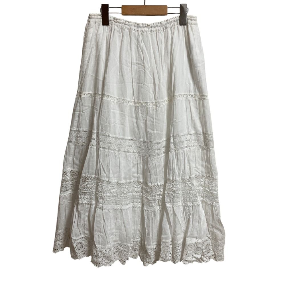 未使用 Plage プラージュ Antique like lace スカート サイズ36 ホワイト レディース 古着 中古 USED