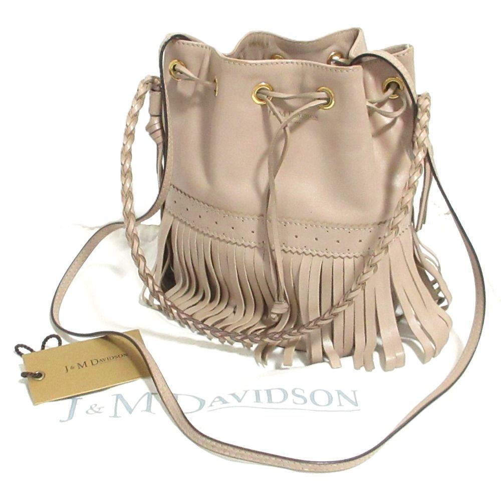 良品 J&M DAVIDSON ジェイアンドエムデヴィッドソン カーニバル フリンジ 2WAY ショルダーバッグ ベージュ レディース 古着 中古 USED