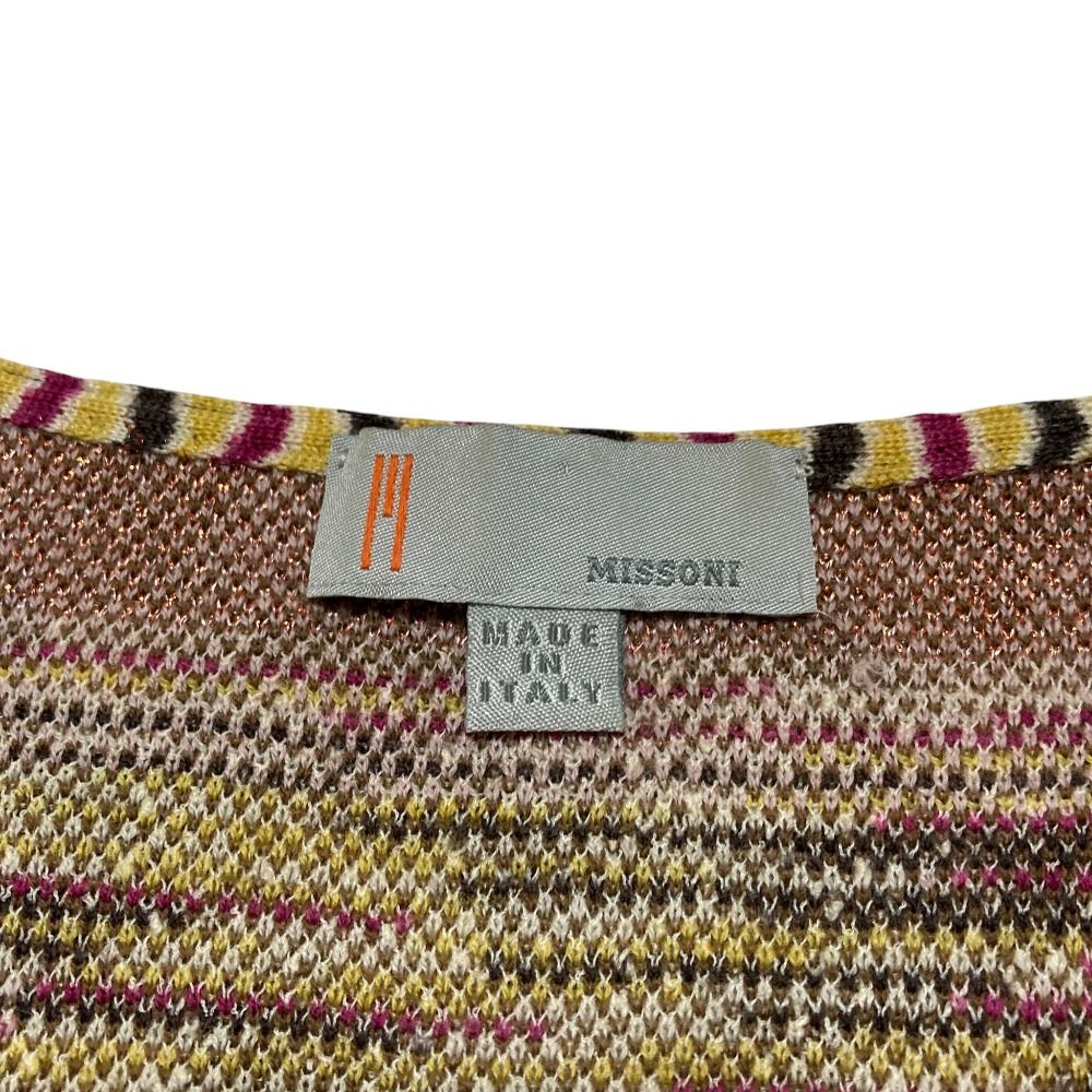 美品 MISSONI ミッソーニ シェブロンニットワンピース サイズ42 ピンク