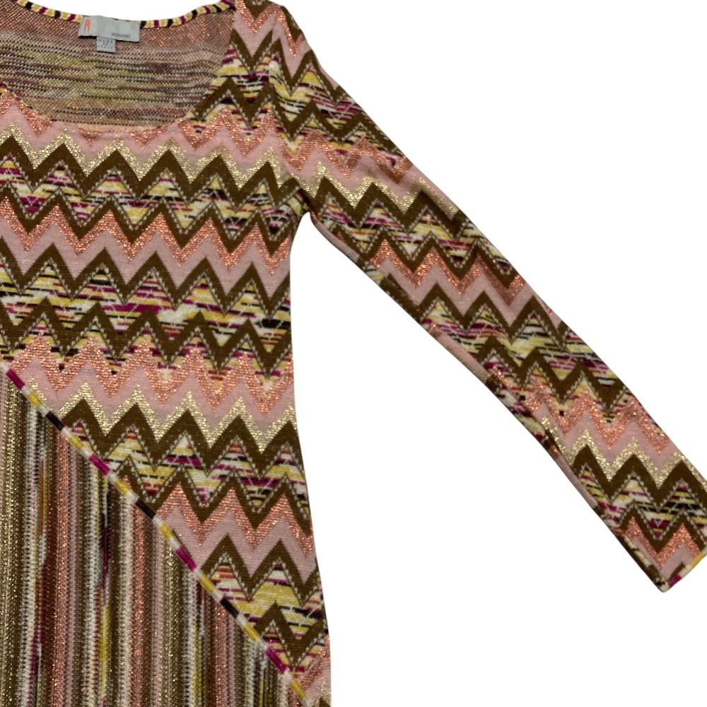 美品 MISSONI ミッソーニ シェブロンニットワンピース サイズ42 ピンク