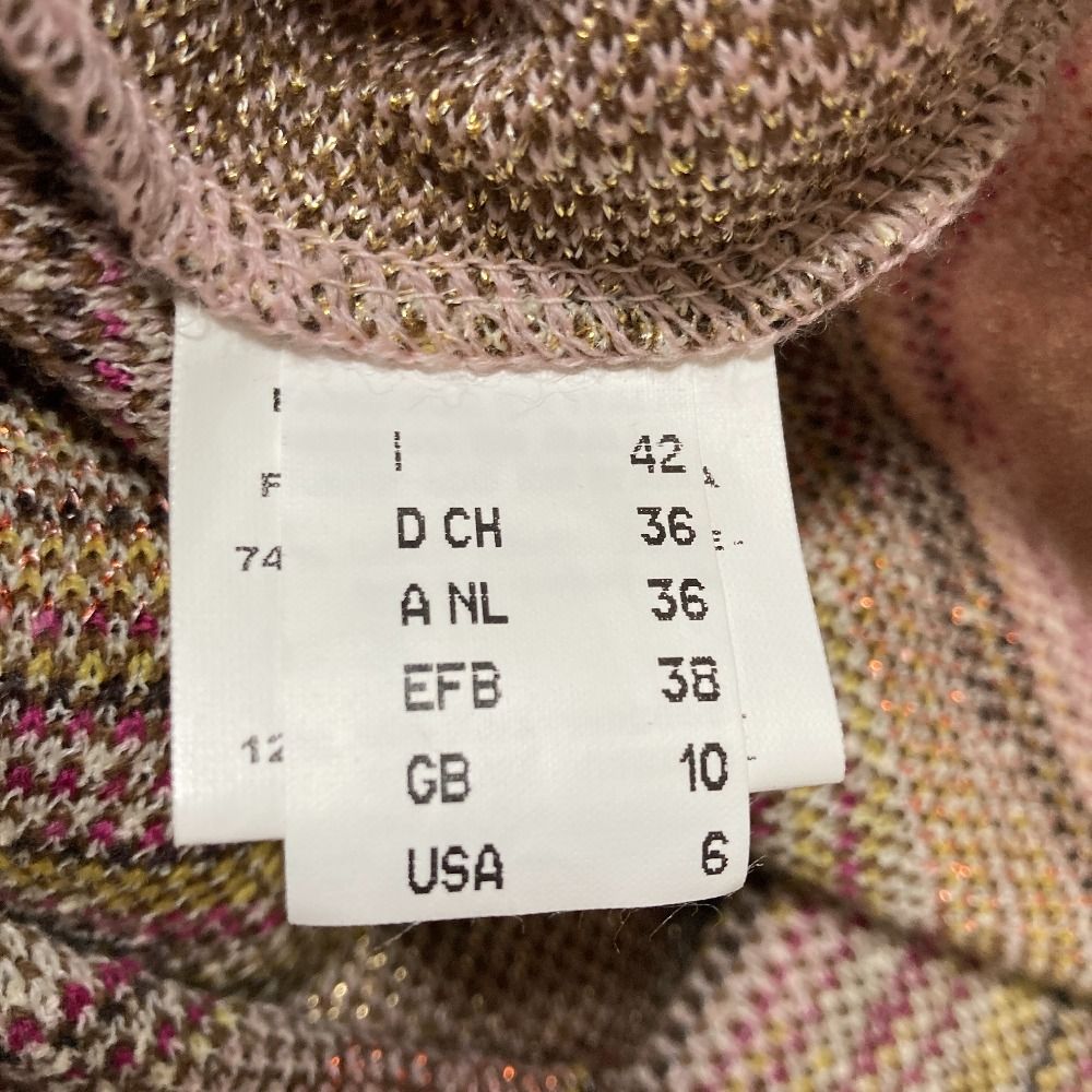 美品 MISSONI ミッソーニ シェブロンニットワンピース サイズ42 ピンク