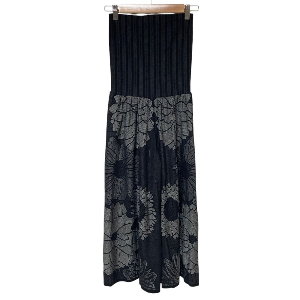 美品 PLEATS PLEASE ISSEY MIYAKE プリーツプリーズ イッセイミヤケ フラワージャカード ワイドパンツ PP82LF923 サイズ3 グレー レディース 古着 中古 USED