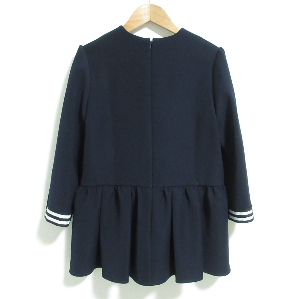 【ボーダーズアットバルコニー】サイズ36 超美品 ツイルプリーツヘムブラウス 美品 BORDERS at BALCONY ボーダーズアットバルコニー PEPLUM TWILL