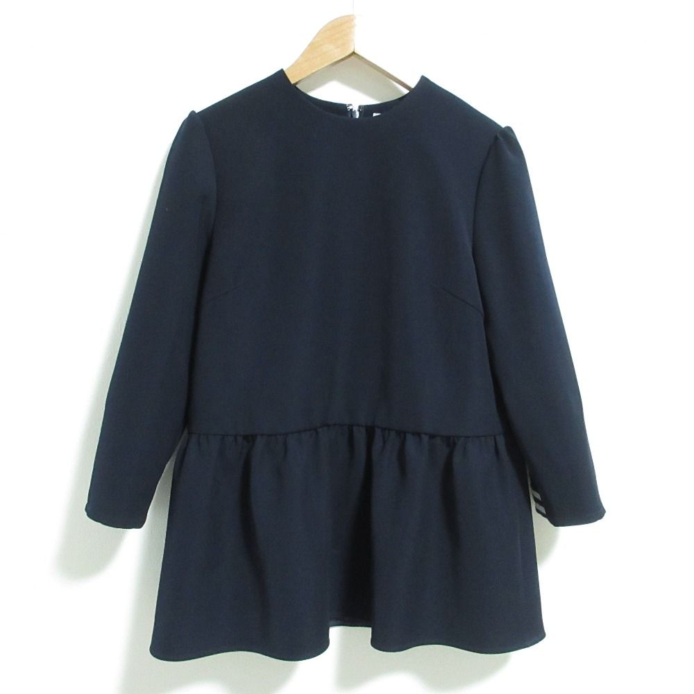 未使用 ボーダーズアットバルコニー TWILL FLARE BLOUSE 美品 BORDERS at BALCONY ボーダーズアットバルコニー PEPLUM TWILL