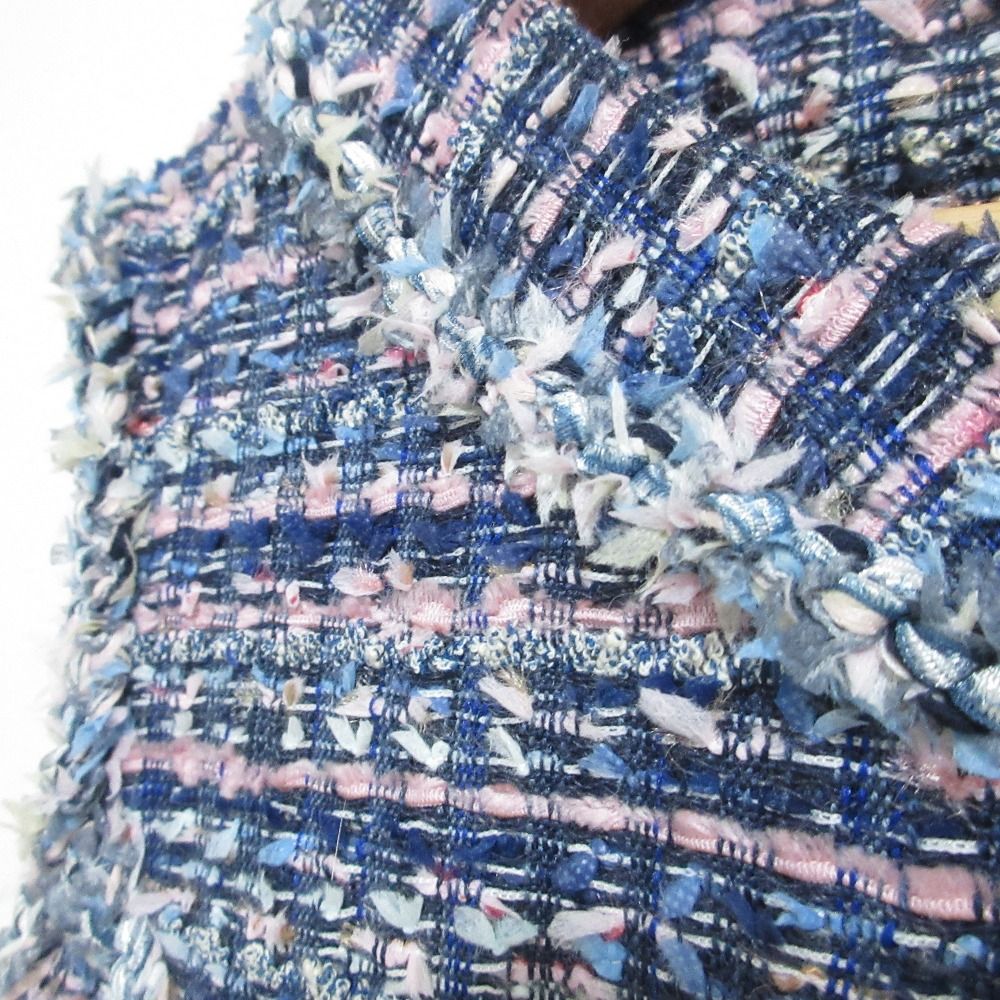 M*様 René♡ノースリーブピンクツイードワンピース 34 良品 Rene ルネ MALHIA KENT ツイード ノースリーブ ワンピース