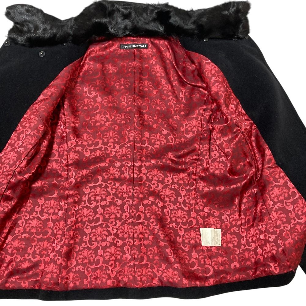 ヴィヴィアンタム アンゴラウール ジャケット0ファー チャイナボタン　アイボリー 美品 VIVIENNE TAM ヴィヴィアンタム アンゴラウール チャイナ