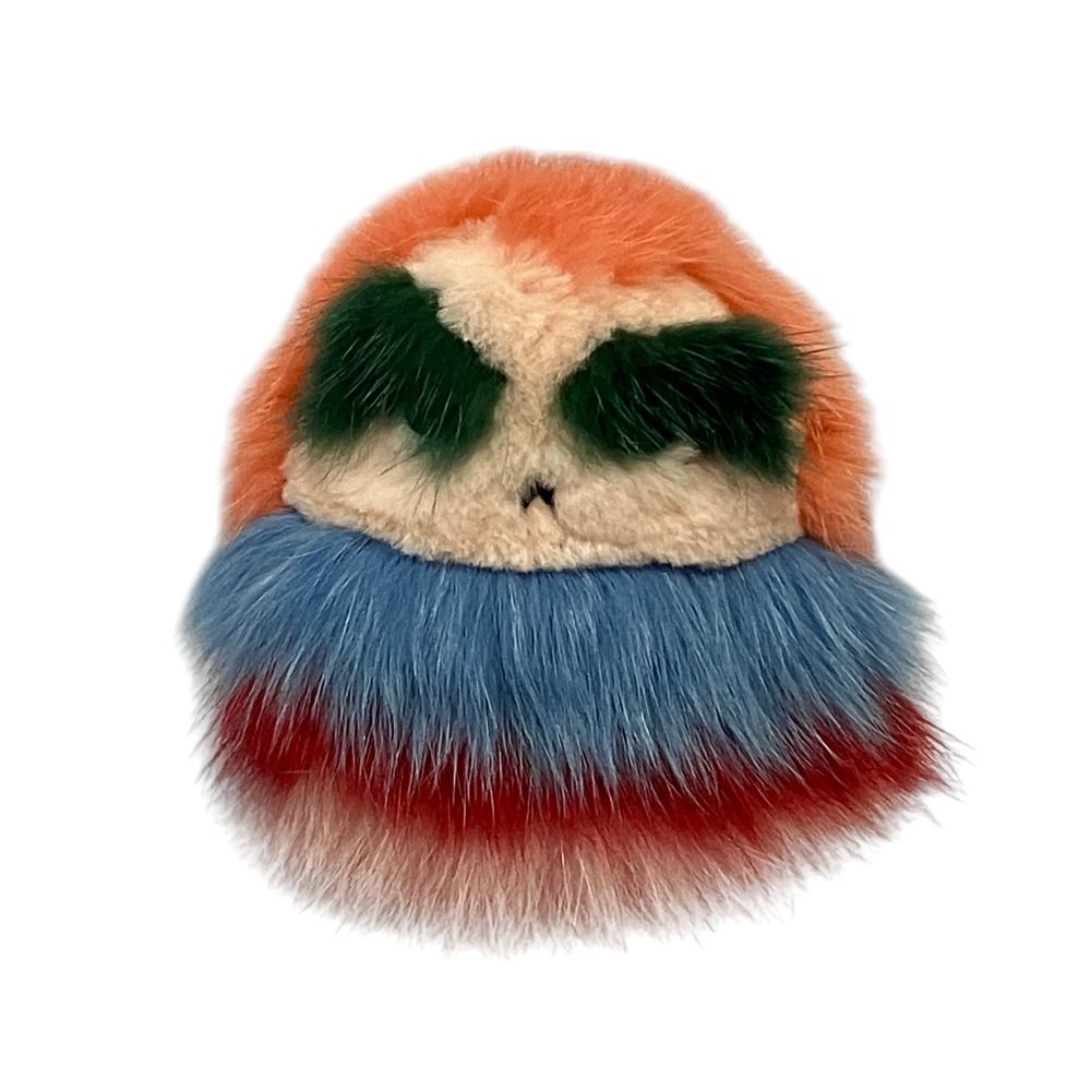 新品同様 FENDI フェンディ Kid ワンダーズ フォックスファー ミンクファー バッグチャーム マルチカラー レディース 古着 中古 USED