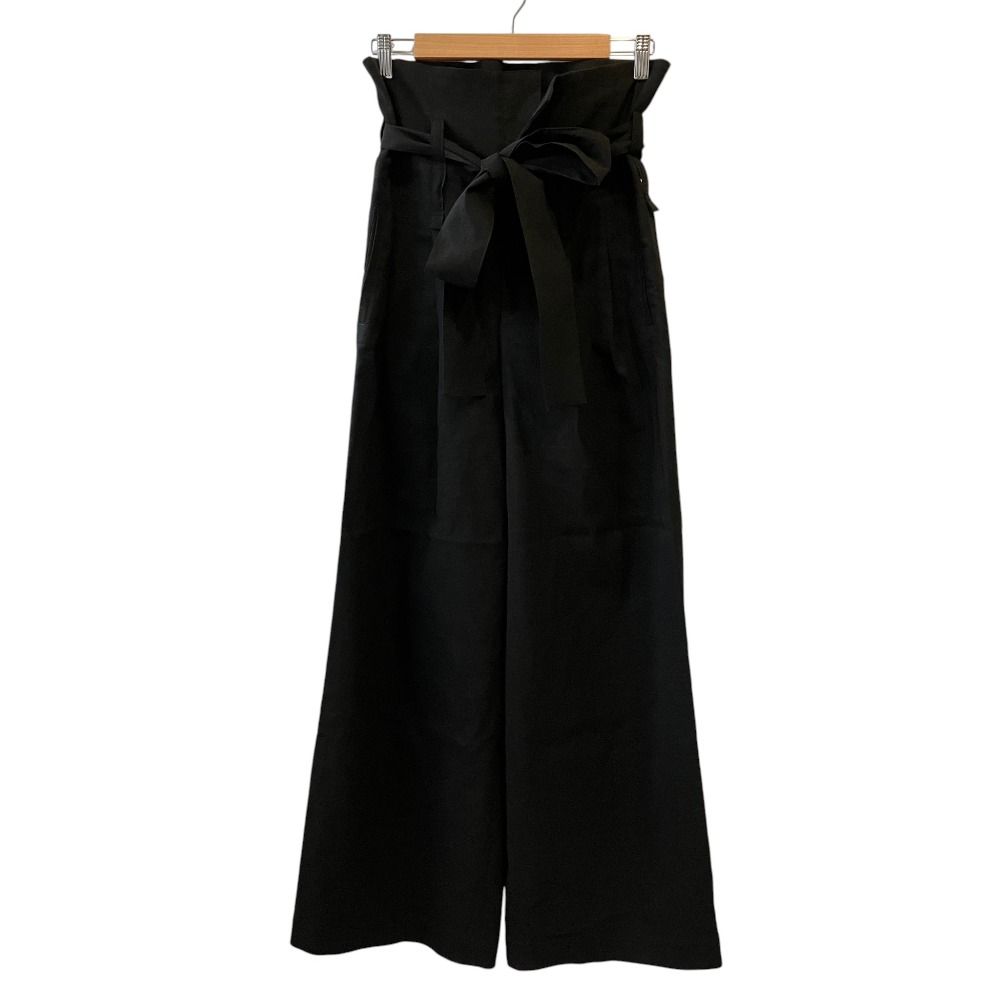 美品 24AW ISSEY MIYAKE イッセイミヤケ ハイウエスト イージーワイドパンツ IM43FF082 サイズ2 ブラック レディース 古着 中古 USED