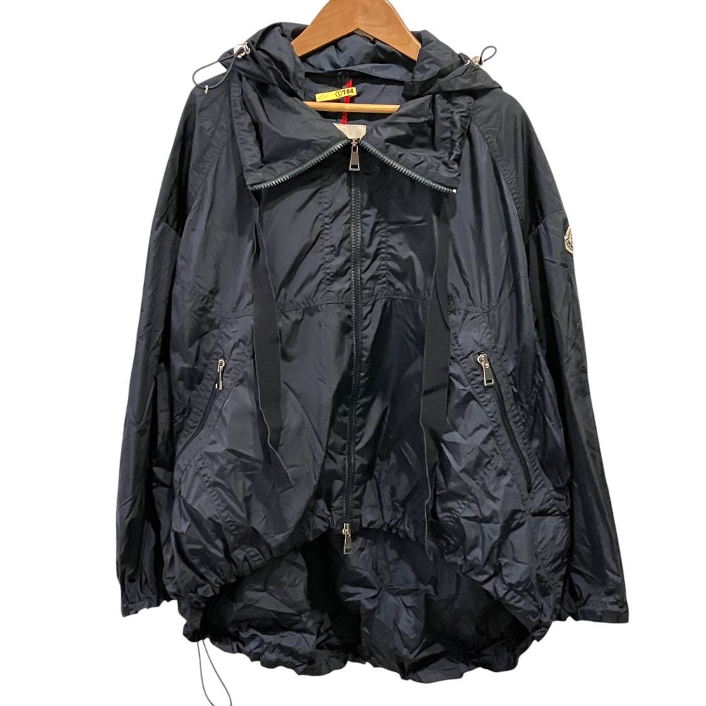 良品 MONCLER モンクレール TERRE ミニワッペン ナイロンジャケット パーカー サイズ0 ネイビー レディース 古着 中古 USED