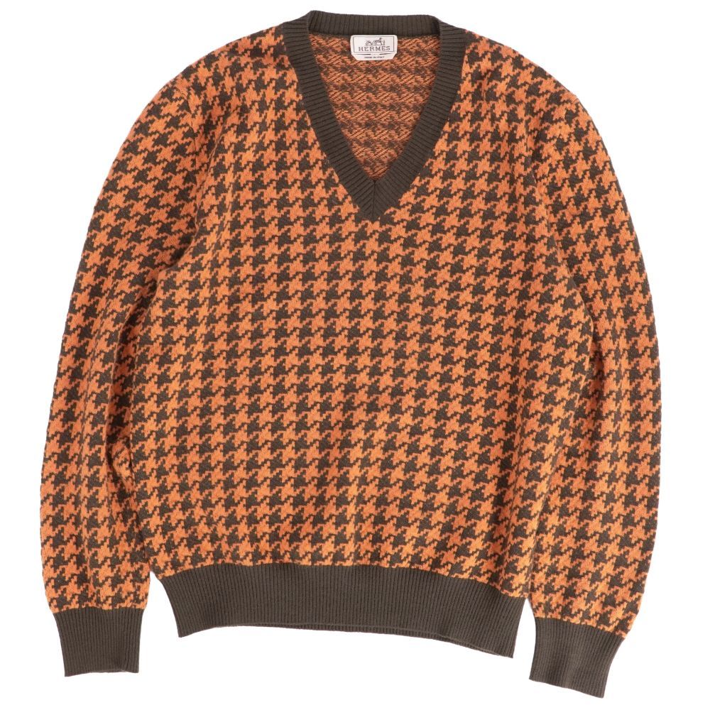 美品 エルメス HERMES ニット 22AW セーター ロングスリーブ ウール 美品 エルメス HERMES ニット セーター ロングスリーブ 長袖 千鳥格子