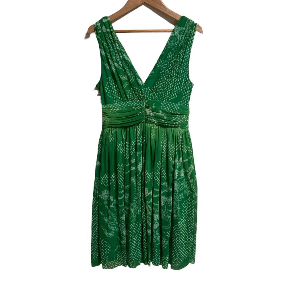 良品 VIVIENNE TAM ヴィヴィアンタム パワーネット カシュクール ノースリーブ ドレス ワンピース サイズ0 グリーン レディース 古着 中古 USED