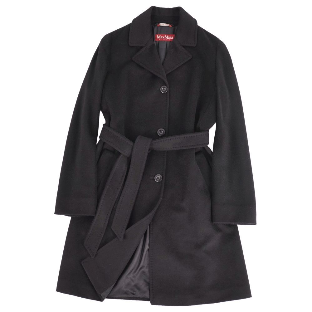 美品 マックスマーラ Max Mara STUDIO コート ベルト付き ロング